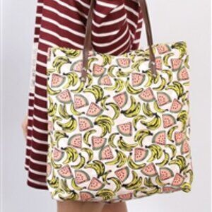 Fruit Print Canvas Tote Bag 🍉